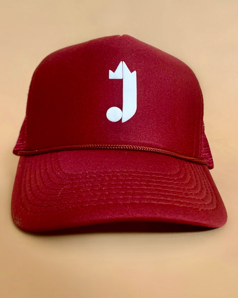 J King Trucker Hat (Burgundy)