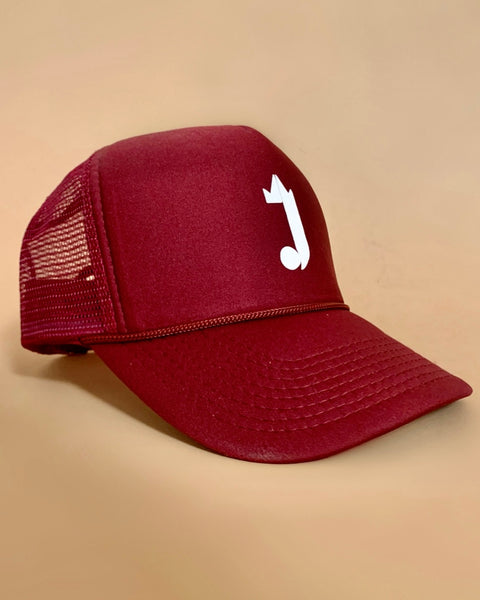 J King Trucker Hat (Burgundy)